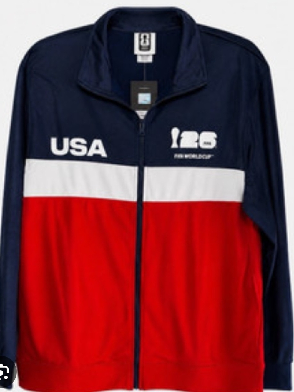 USA Colorblock Zip-Front Track Jacket - Navy/White/Red